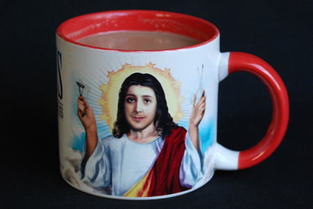 jesus shaves mug